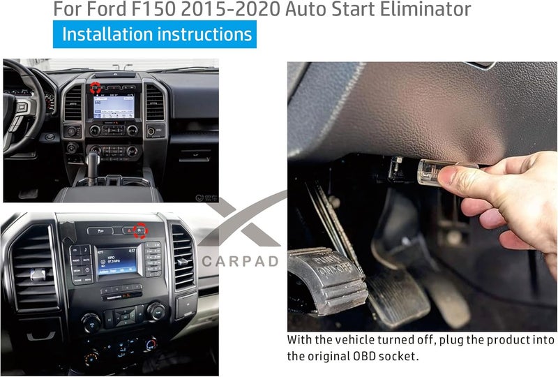 xcarpad Auto Start Stop Eliminator Compatible Ford F150 Accessories 2015-2020 Automatic Stop Start Engine System Delete/Disable/Canceller Cancel (F150 2015-2020) - Image 5